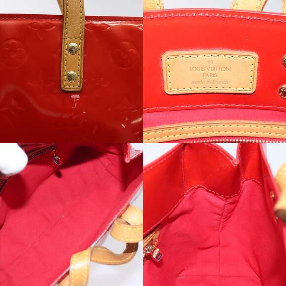 LOUIS VUITTON Monogram Vernis Reade PM Hand Bag Red Rouge M91088 - Picture 11 of 12